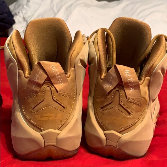 Lebron XII EXT QS.   Size:9.5 wheat/metallic gold main image 4